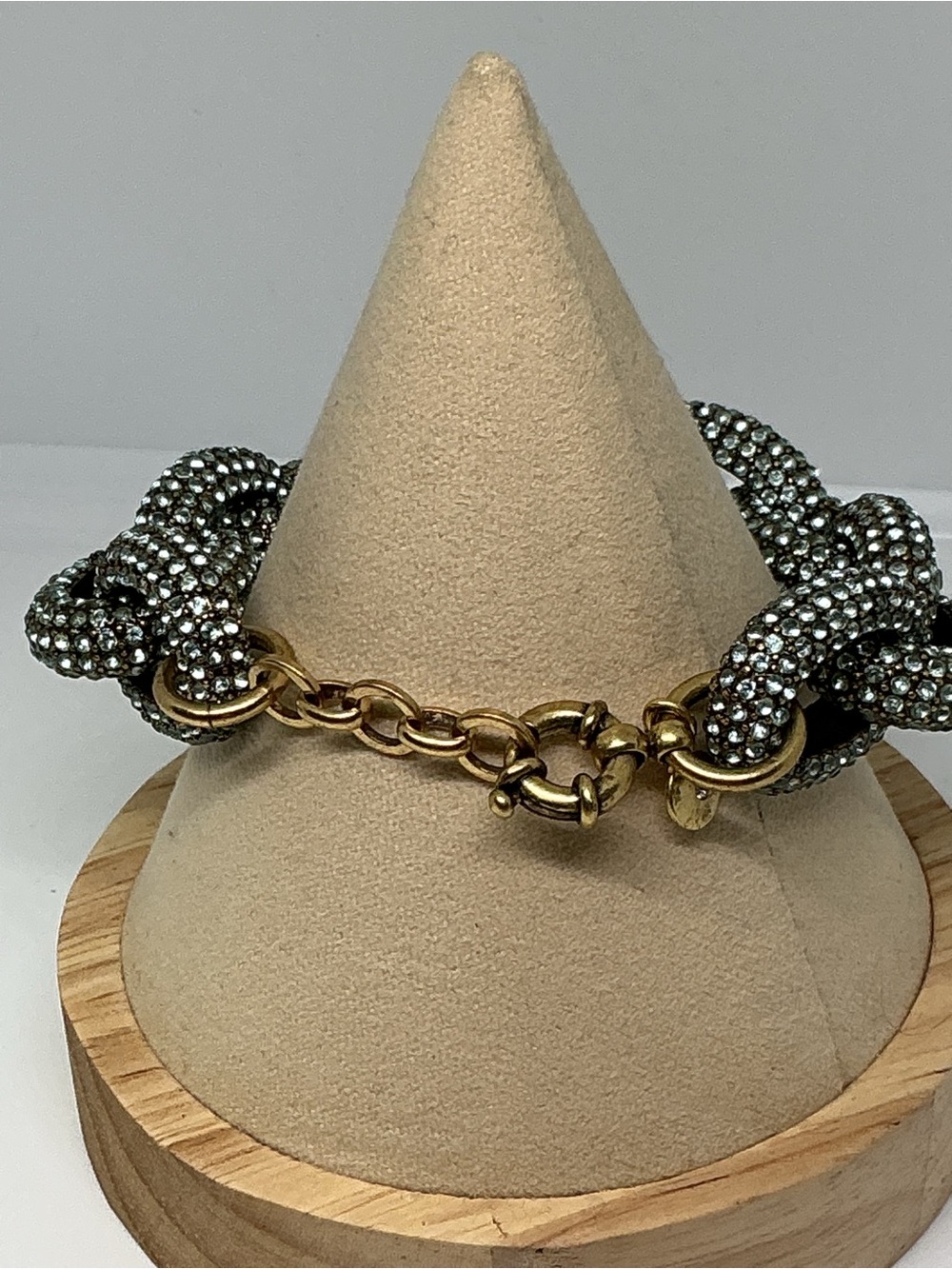 J Crew Chunky Blue Crystal Link Bracelet - Picture 5 of 9